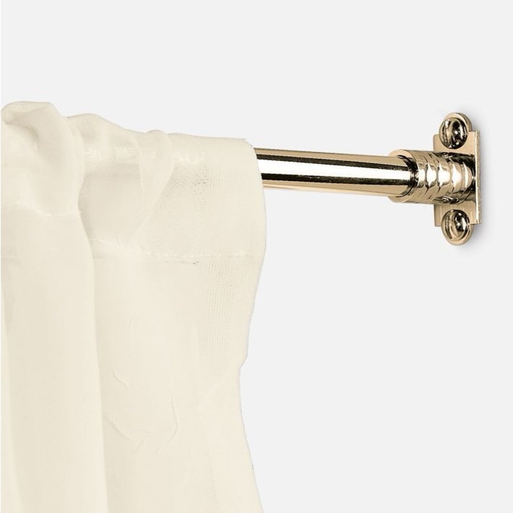 Inside Mount Cafe Curtain Rod - Unlaquered Brass - 20”